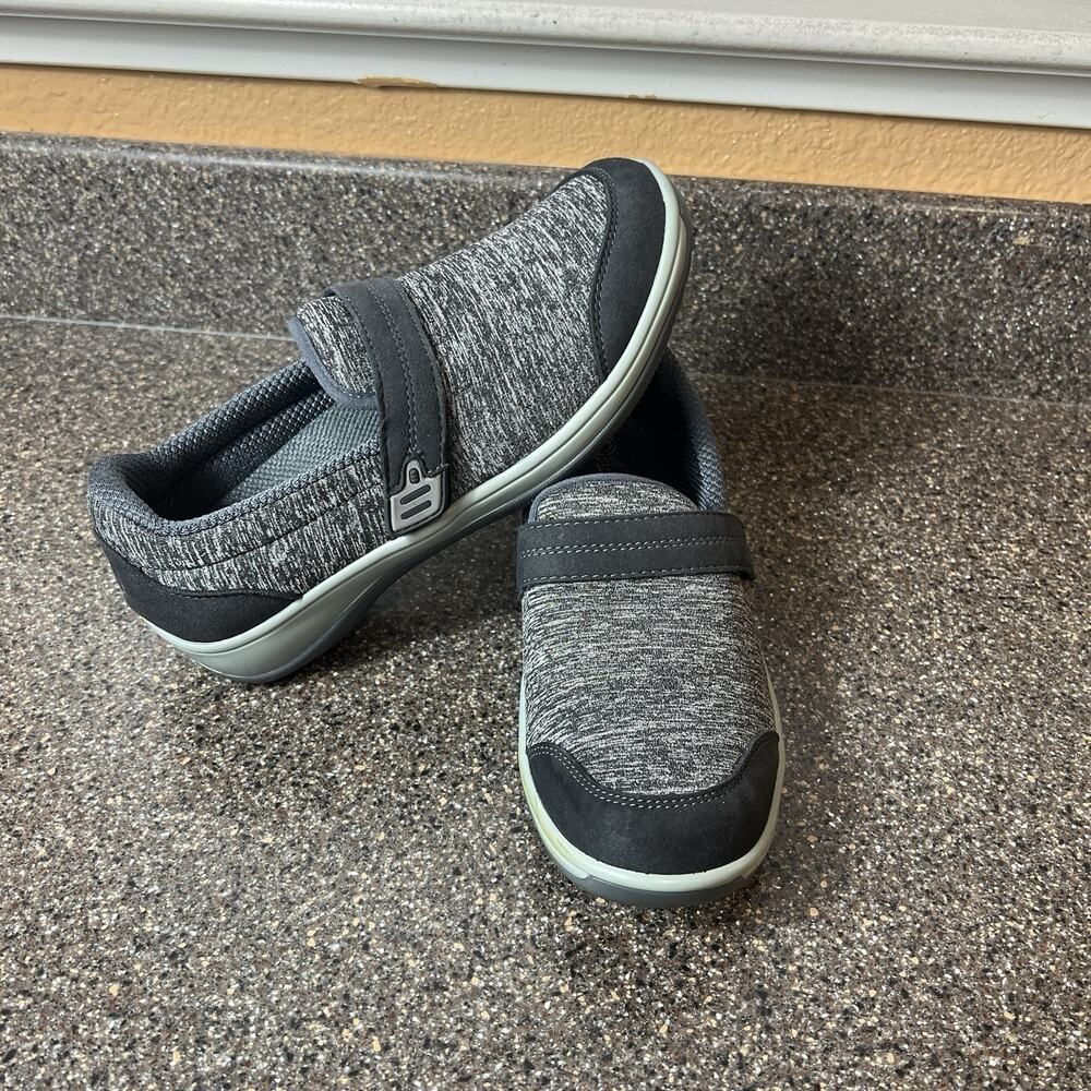 Orthofeet 822 Gray Textile Shoes Womens Size 6.5 B Comfort Casual Flats Slip On
